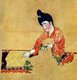 China: Painting of a woman playing weiqi from Turpan Oasis c.7th-8th century, Astana Tombs, Xinjiang